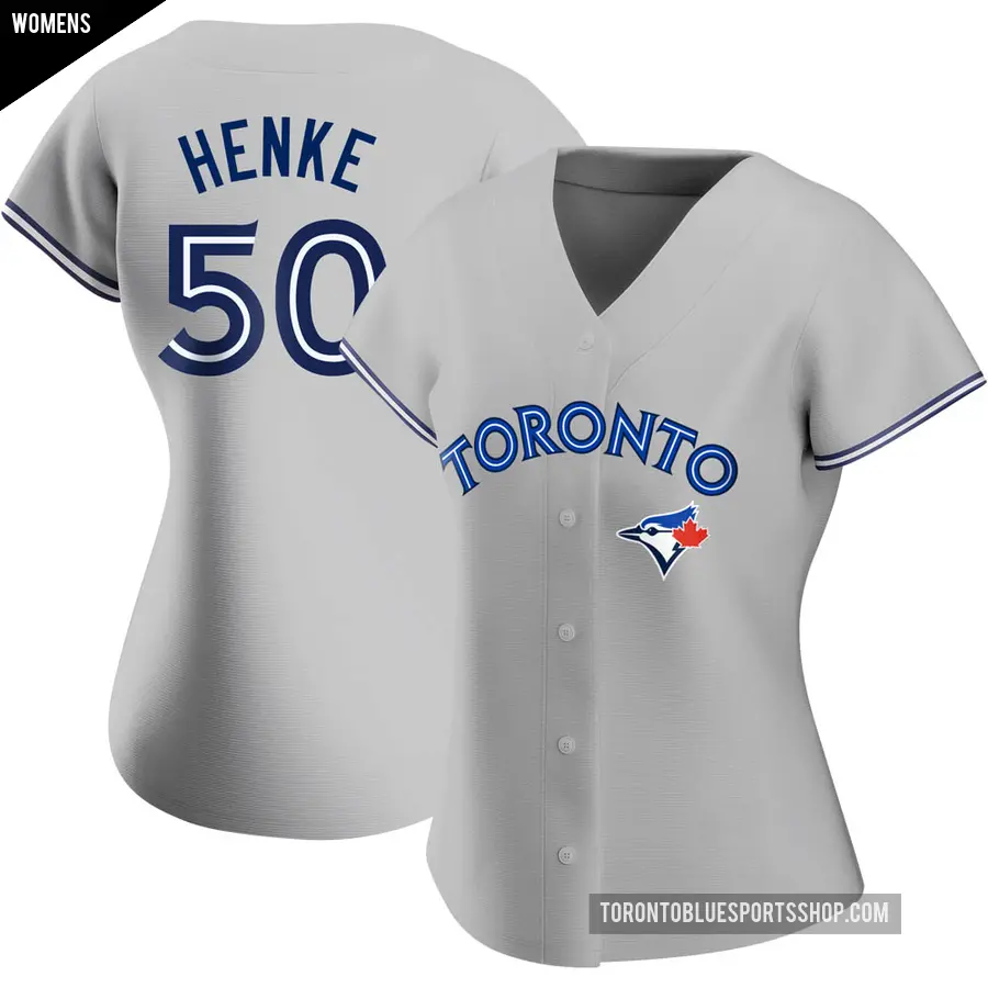 Women's Toronto Blue Jays ＃50 Tom Henke Replica Gray Road Jersey