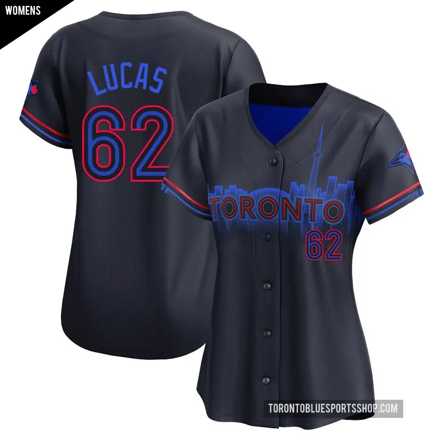 Women's Toronto Blue Jays ＃62 Easton Lucas Limited Black 2024 City Connect Jersey