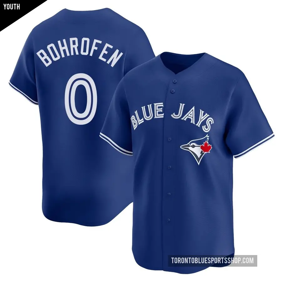 Youth Toronto Blue Jays ＃0 Jace Bohrofen Limited Royal Alternate Jersey