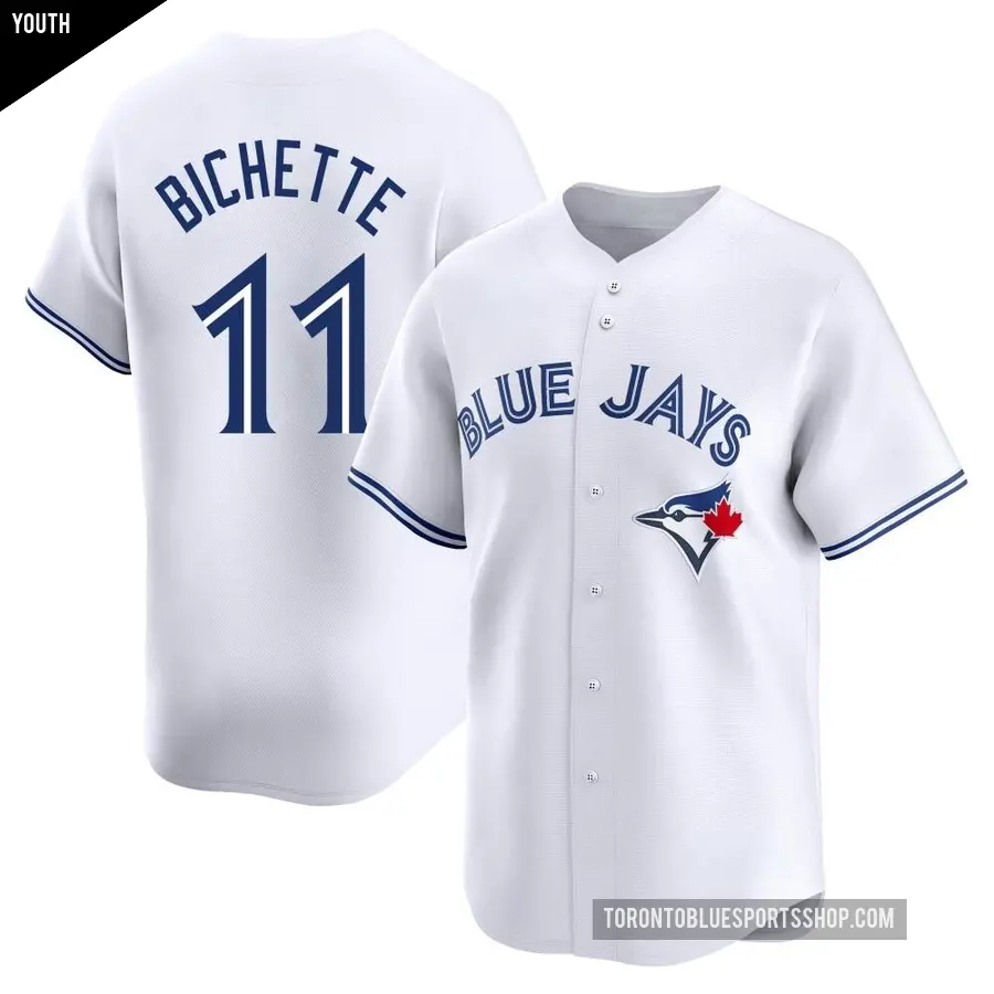 Youth Toronto Blue Jays ＃11 Bo Bichette Limited White Home Jersey