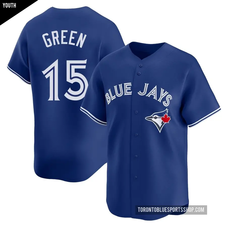 Youth Toronto Blue Jays ＃15 Shawn Green Limited Green Royal Alternate Jersey
