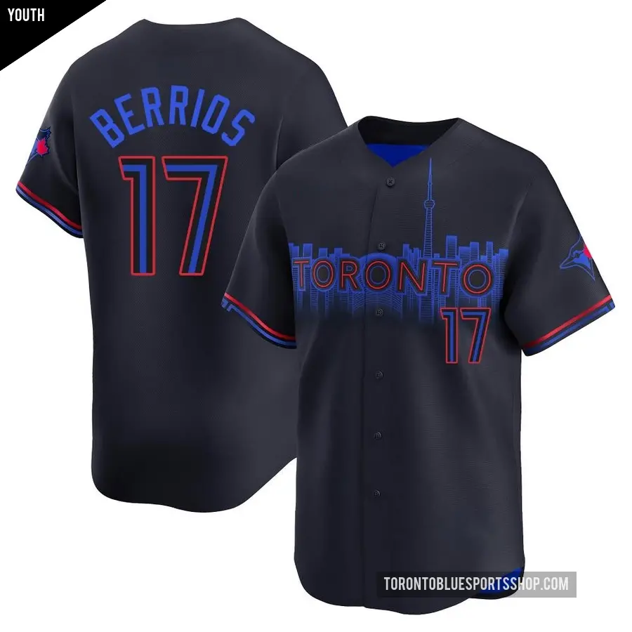 Youth Toronto Blue Jays ＃17 Jose Berrios Limited Black 2024 City Connect Jersey