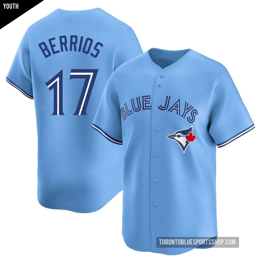 Youth Toronto Blue Jays ＃17 Jose Berrios Limited Blue Powder Alternate Jersey