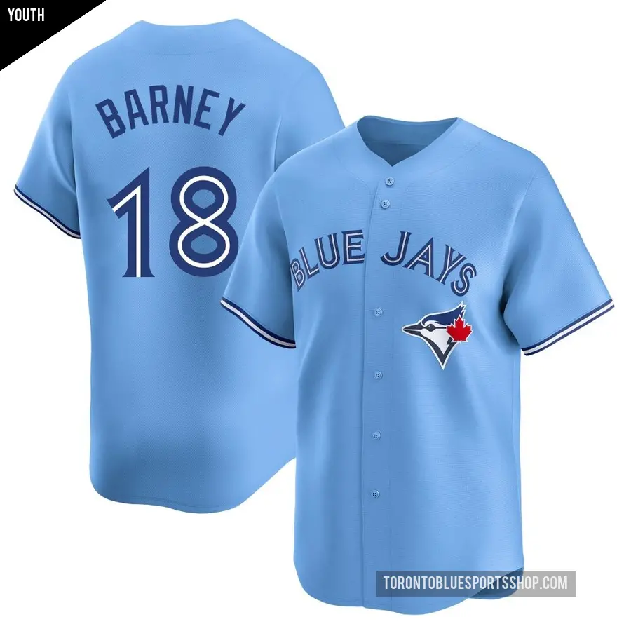 Youth Toronto Blue Jays ＃18 Darwin Barney Limited Blue Powder Alternate Jersey
