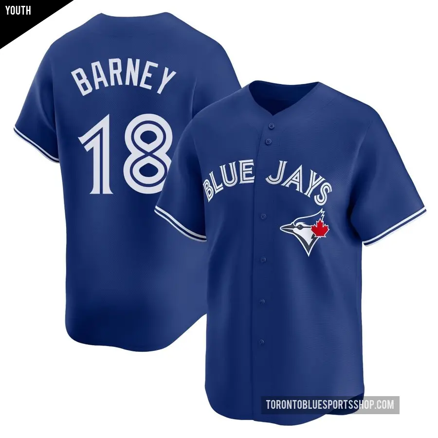 Youth Toronto Blue Jays ＃18 Darwin Barney Limited Royal Alternate Jersey