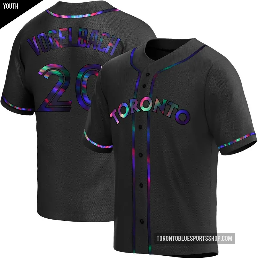 Youth Toronto Blue Jays ＃20 Daniel Vogelbach Replica Black Holographic Alternate Jersey