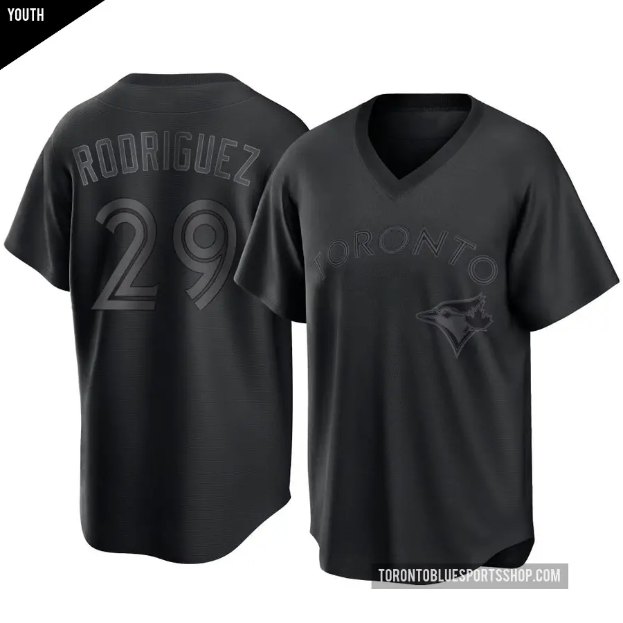 Youth Toronto Blue Jays ＃29 Yariel Rodriguez Replica Black Pitch Fashion Jersey