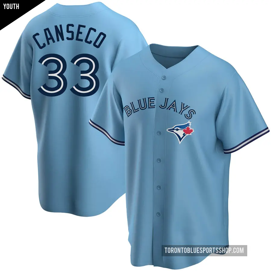 Youth Toronto Blue Jays ＃33 Jose Canseco Replica Blue Powder Alternate Jersey
