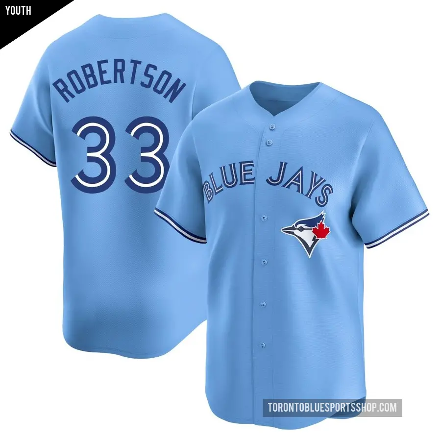 Youth Toronto Blue Jays ＃33 Nick Robertson Limited Blue Powder Alternate Jersey