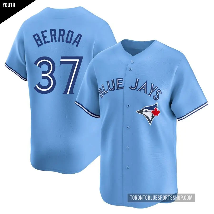 Youth Toronto Blue Jays ＃37 Steward Berroa Limited Blue Powder Alternate Jersey