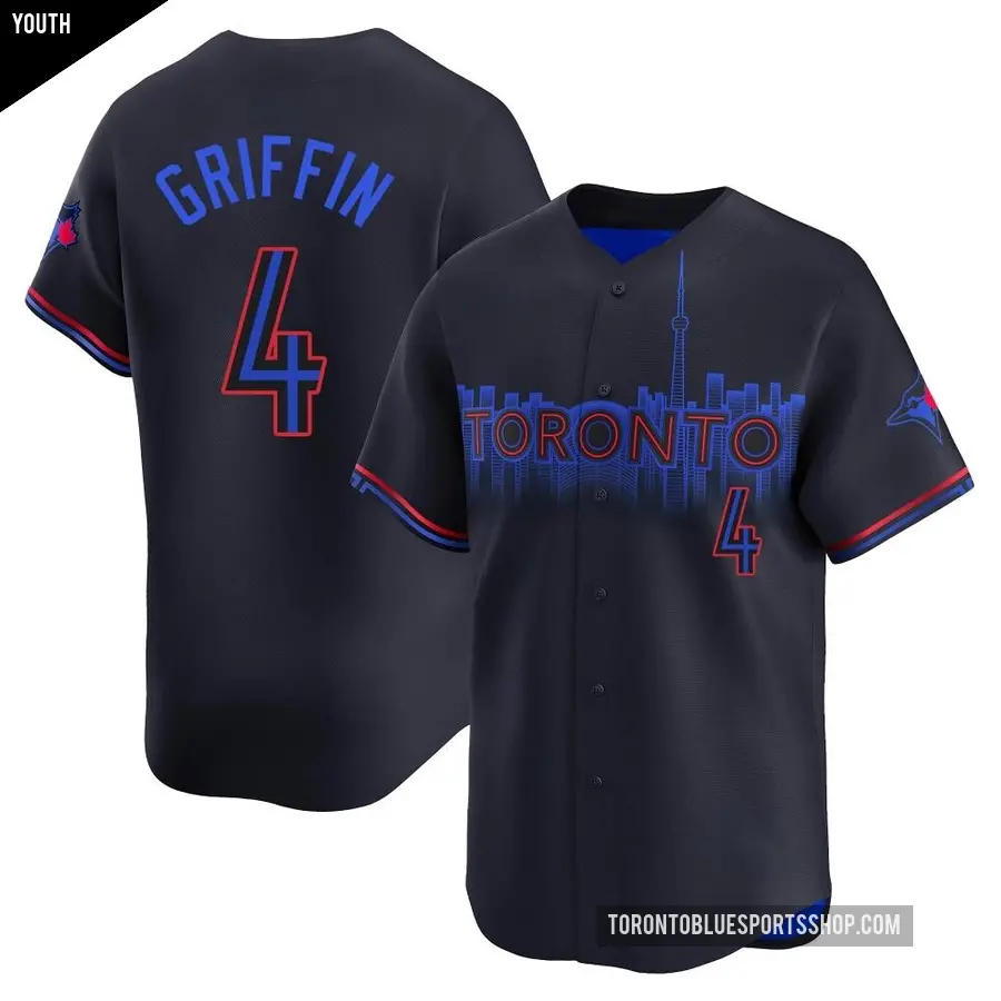 Youth Toronto Blue Jays ＃4 Alfredo Griffin Limited Black 2024 City Connect Jersey