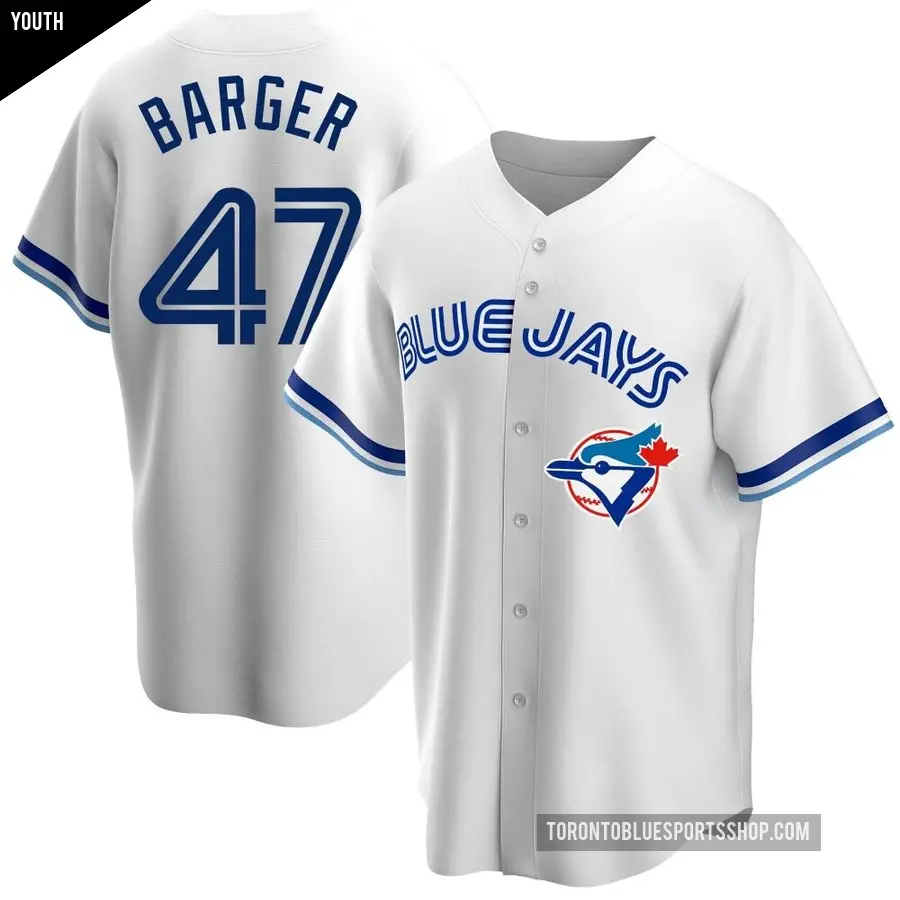 Youth Toronto Blue Jays ＃47 Addison Barger Replica White Home Cooperstown Collection Jersey