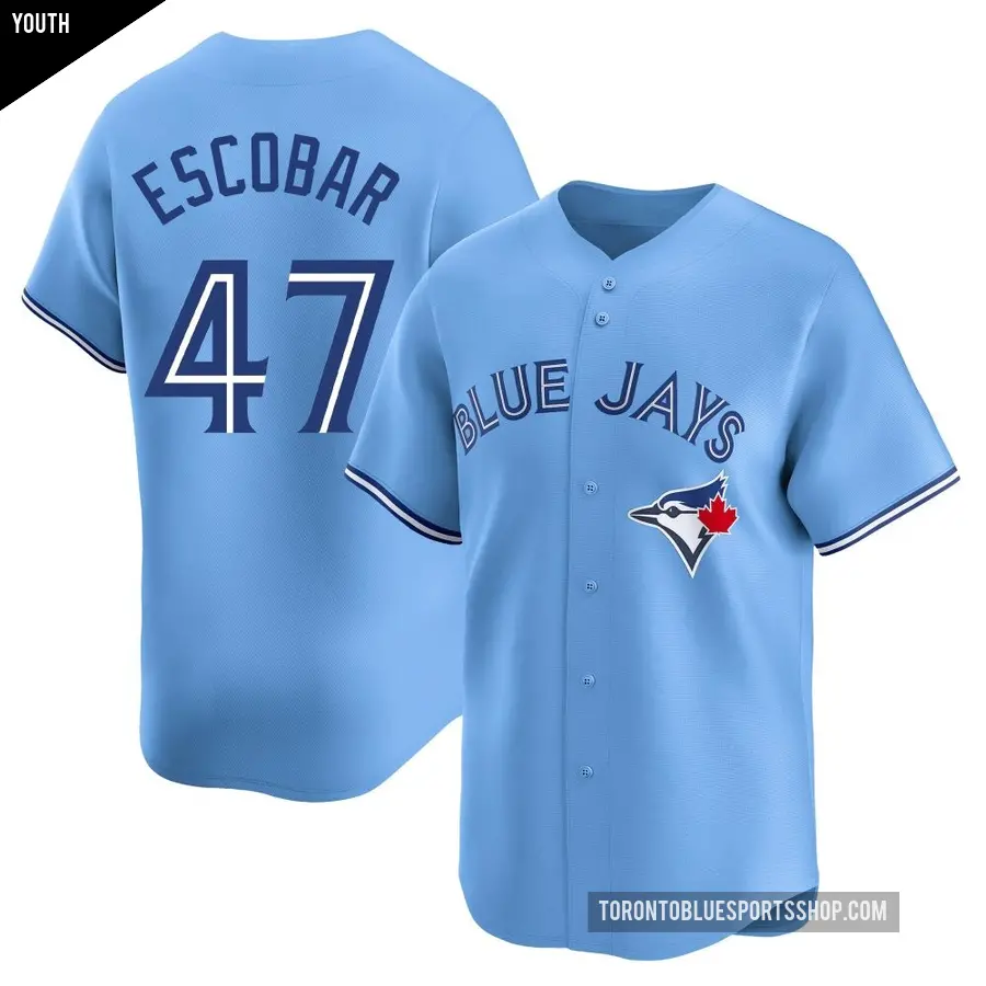 Youth Toronto Blue Jays ＃47 Kelvim Escobar Limited Blue Powder Alternate Jersey