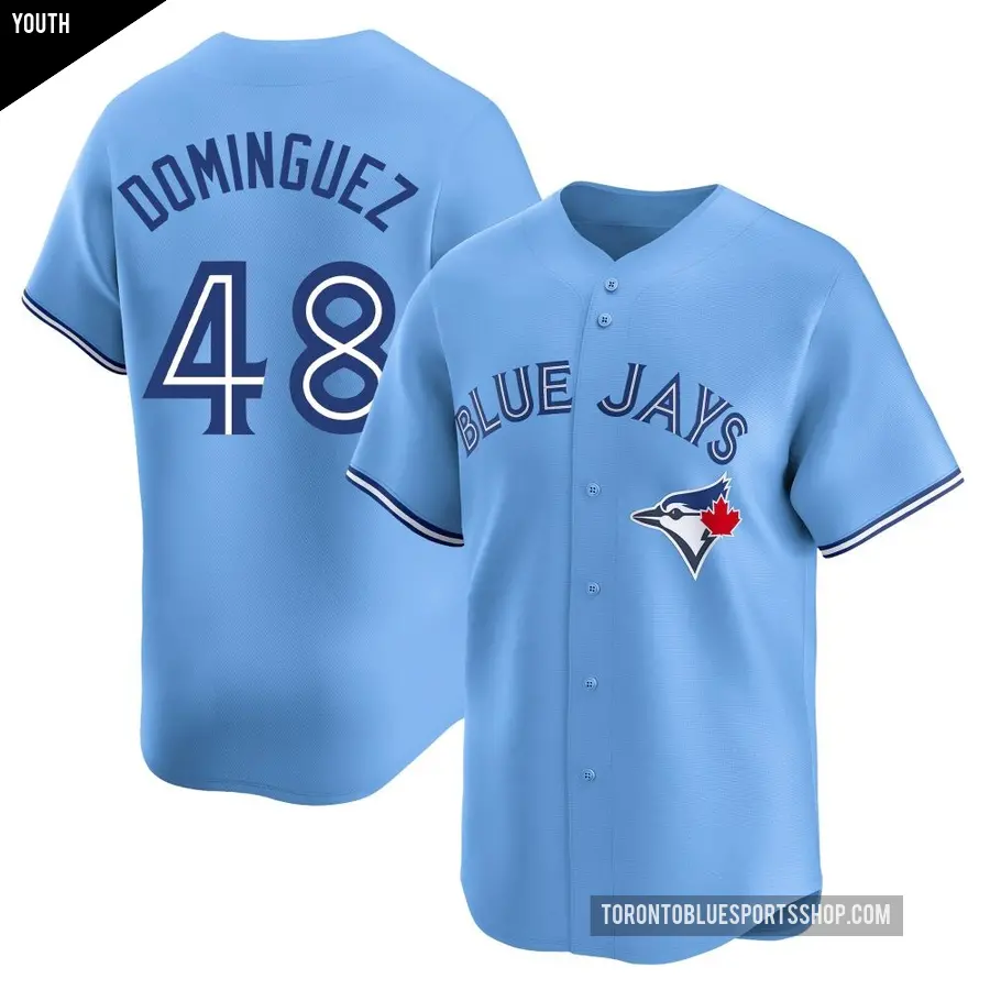 Youth Toronto Blue Jays ＃48 Seranthony Dominguez Limited Blue Powder Alternate Jersey