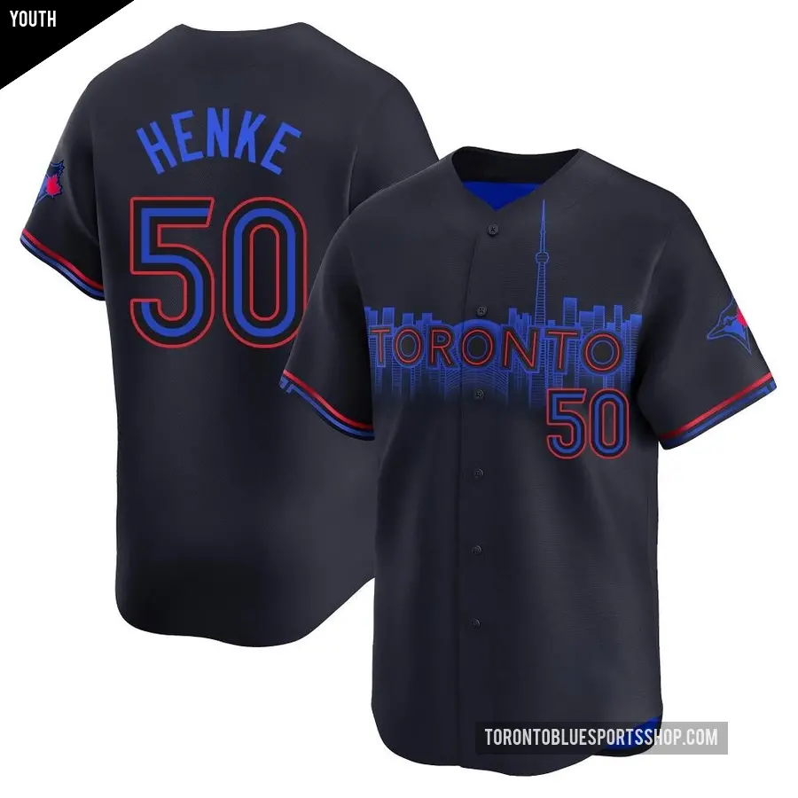 Youth Toronto Blue Jays ＃50 Tom Henke Limited Black 2024 City Connect Jersey