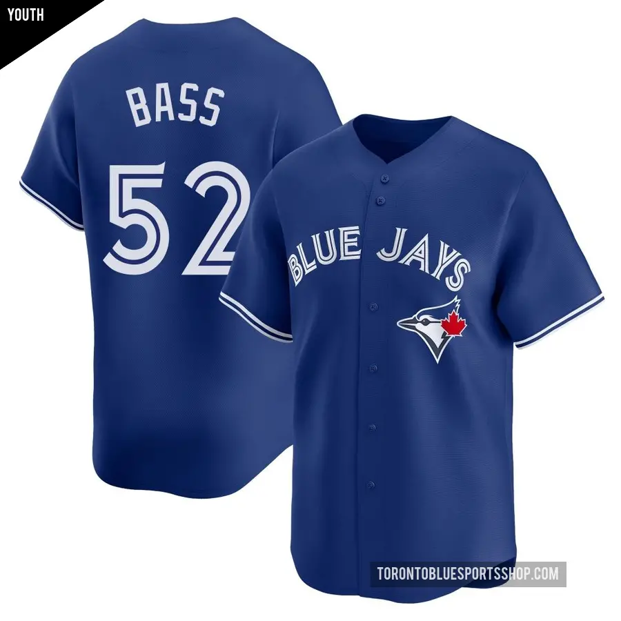 Youth Toronto Blue Jays ＃52 Anthony Bass Limited Royal Alternate Jersey