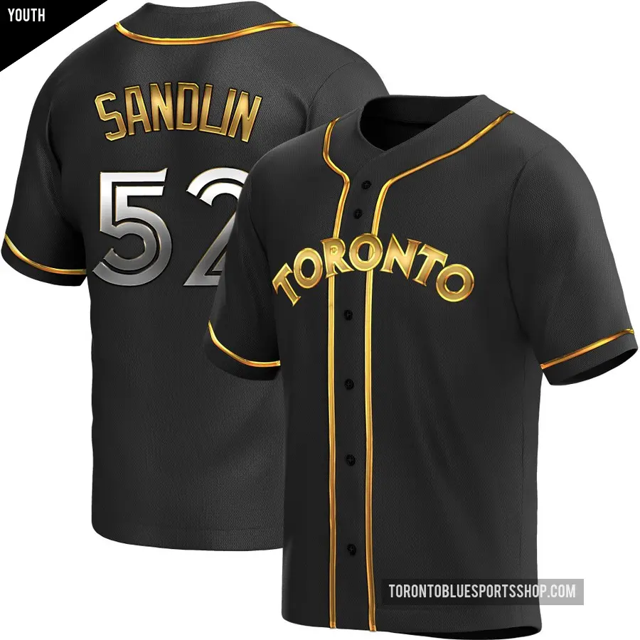 Youth Toronto Blue Jays ＃52 Nick Sandlin Replica Gold Black en Alternate Jersey