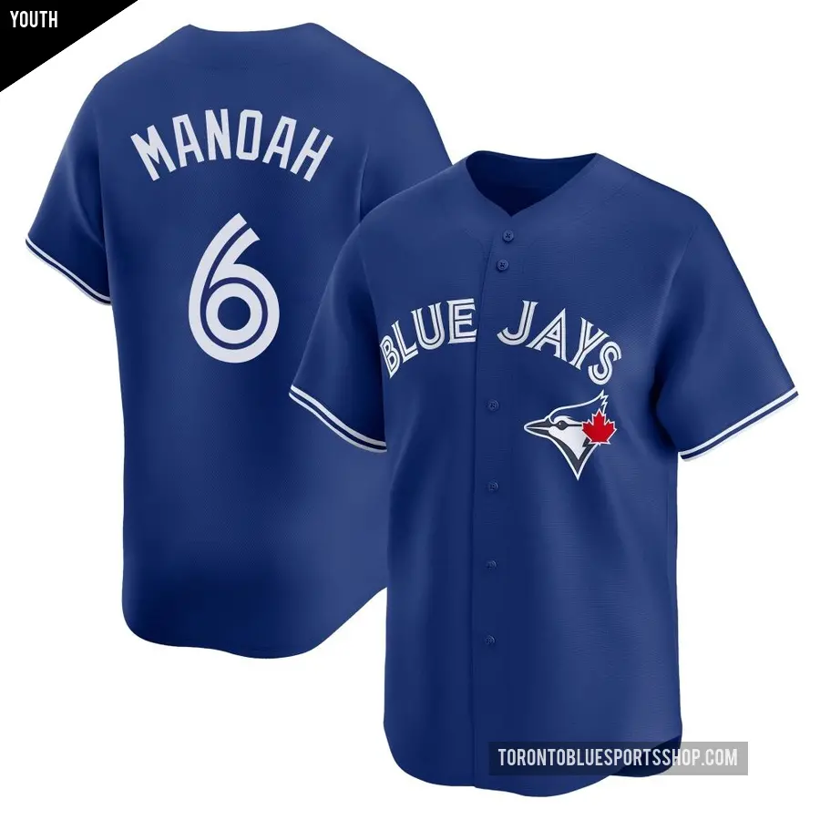 Youth Toronto Blue Jays ＃6 Alek Manoah Limited Royal Alternate Jersey