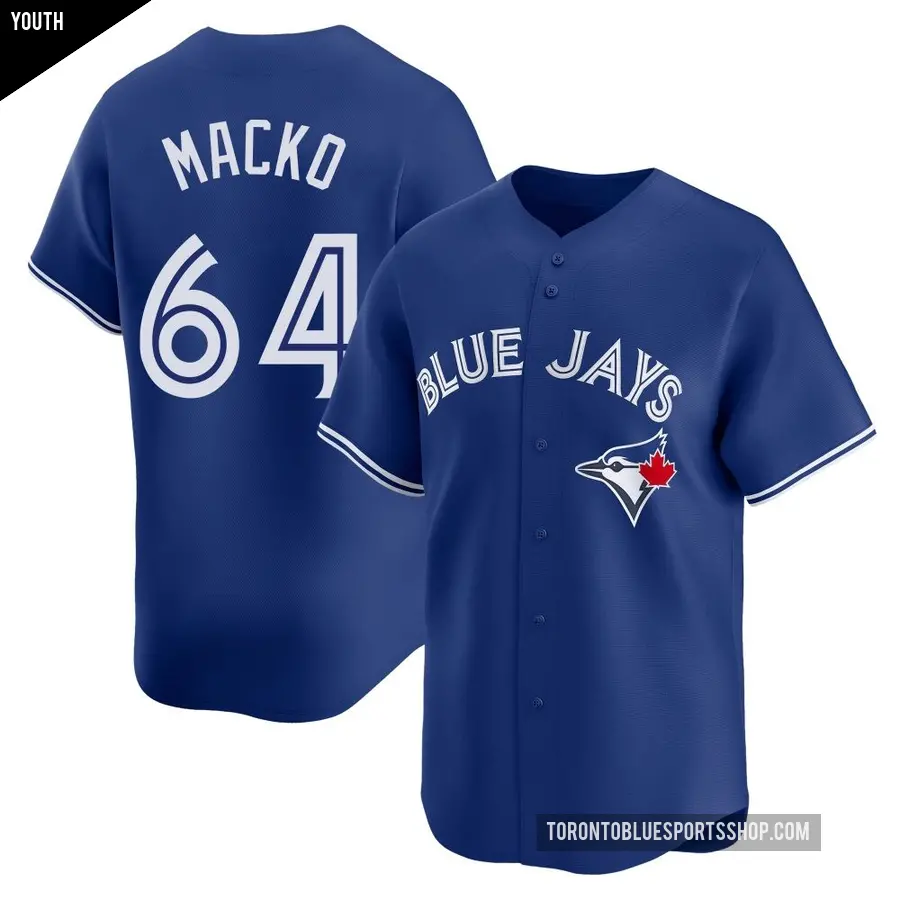 Youth Toronto Blue Jays ＃64 Adam Macko Limited Royal Alternate Jersey