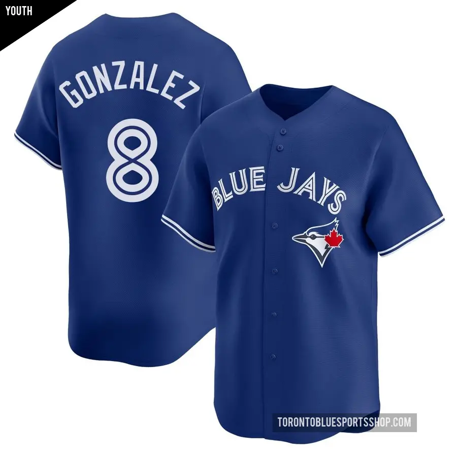 Youth Toronto Blue Jays ＃8 Alex Gonzalez Limited Royal Alternate Jersey