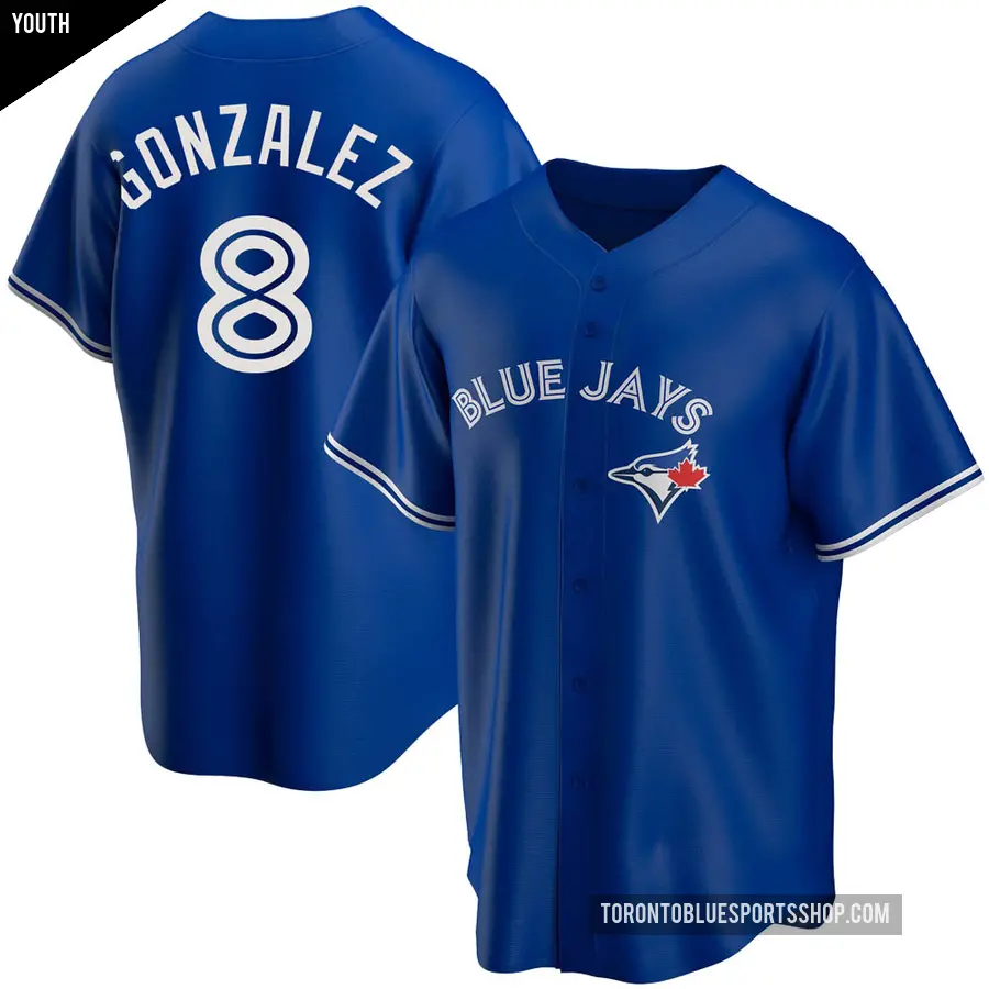 Youth Toronto Blue Jays ＃8 Alex Gonzalez Replica Royal Alternate Jersey